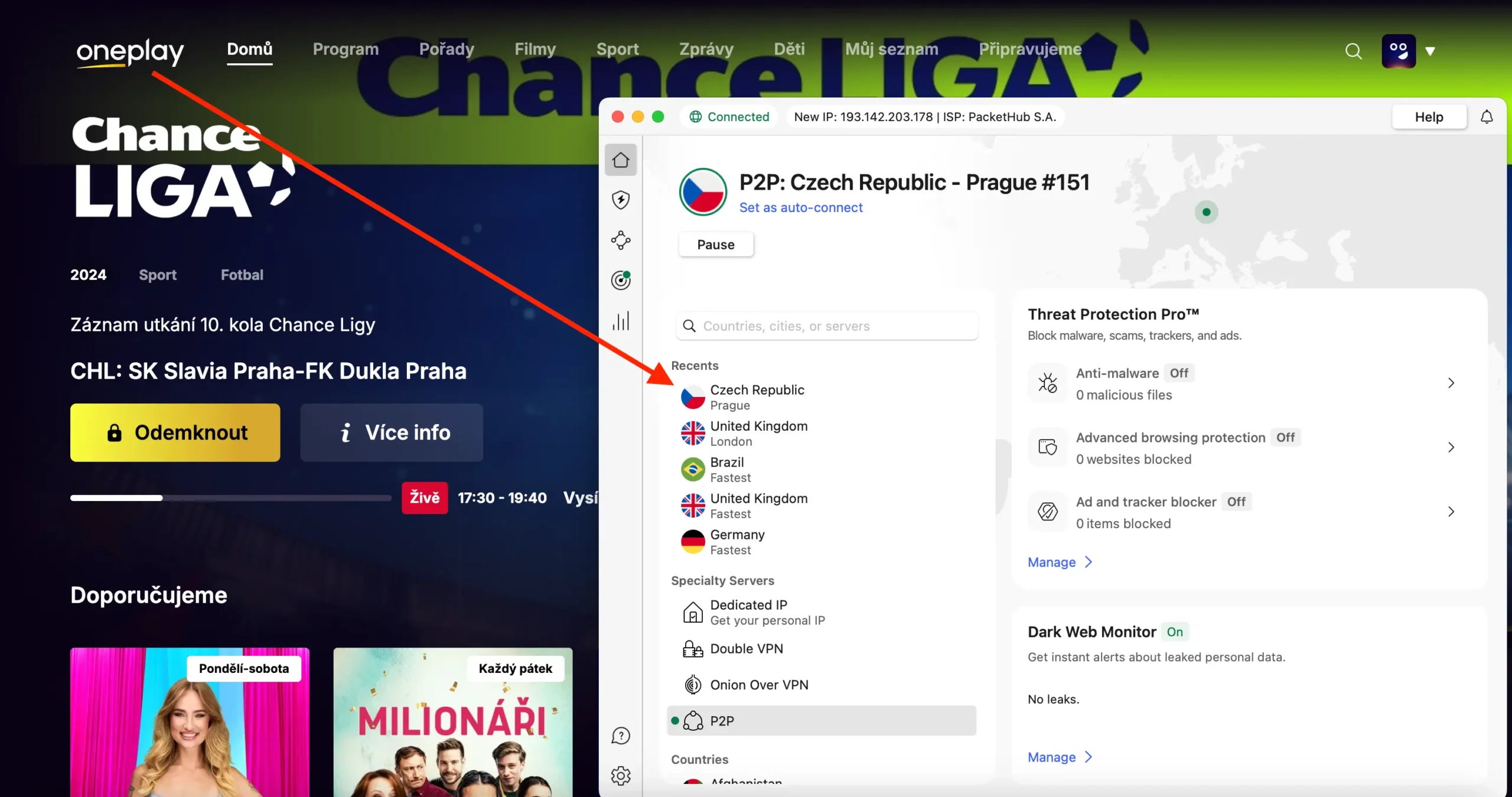 oneplay-geo-blokace-Nordvpn-nastaveni | BestSafeVPN.com
