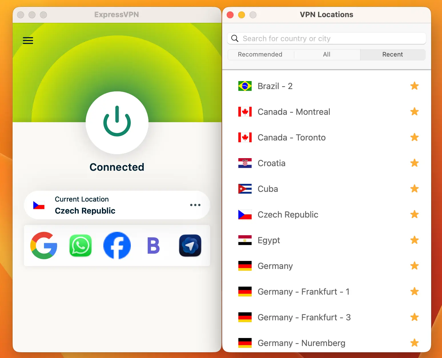 ExpressVPN aplikace pro MacOS - spuštění ČT Sport stream olympiáda mimo ČR | BestSafeVPN.com ExpressVPN připojení k českému serveru pro odblokování ČT Sport
