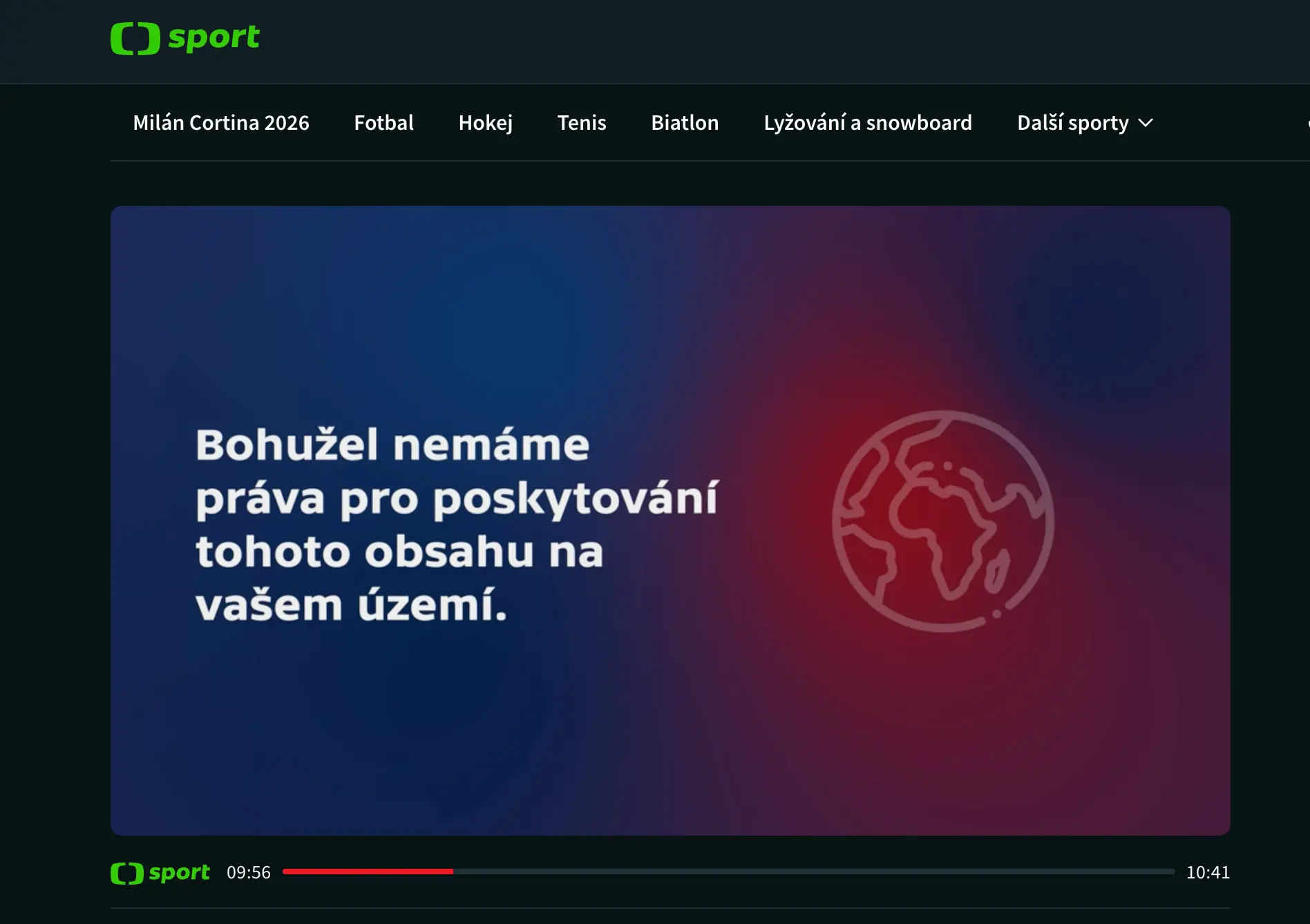GeoBlokace ČT Sport | BestSafeVPN.com Geoblokace na ČT Sport – chybové hlášení o omezeném vysílání mimo Česko
